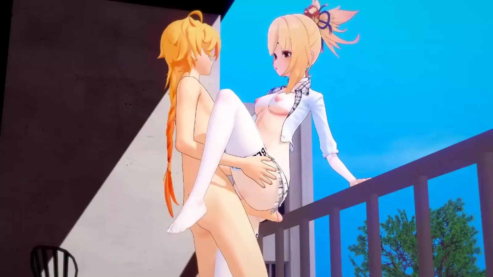 Two futa sisters in a all passionate twin embrace